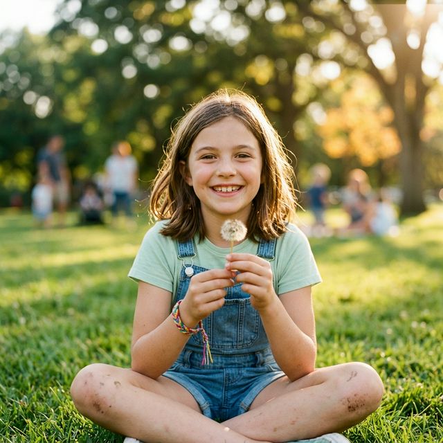 Happy focused child