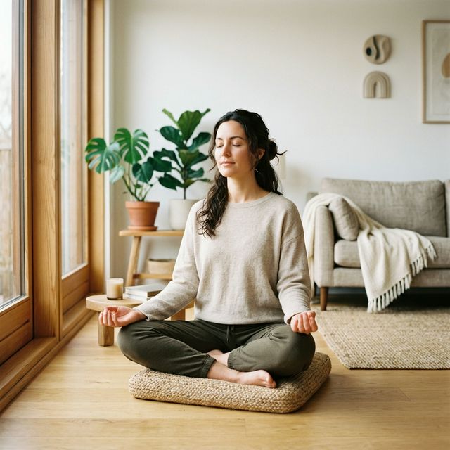 Calm relaxed woman after neurofeedback